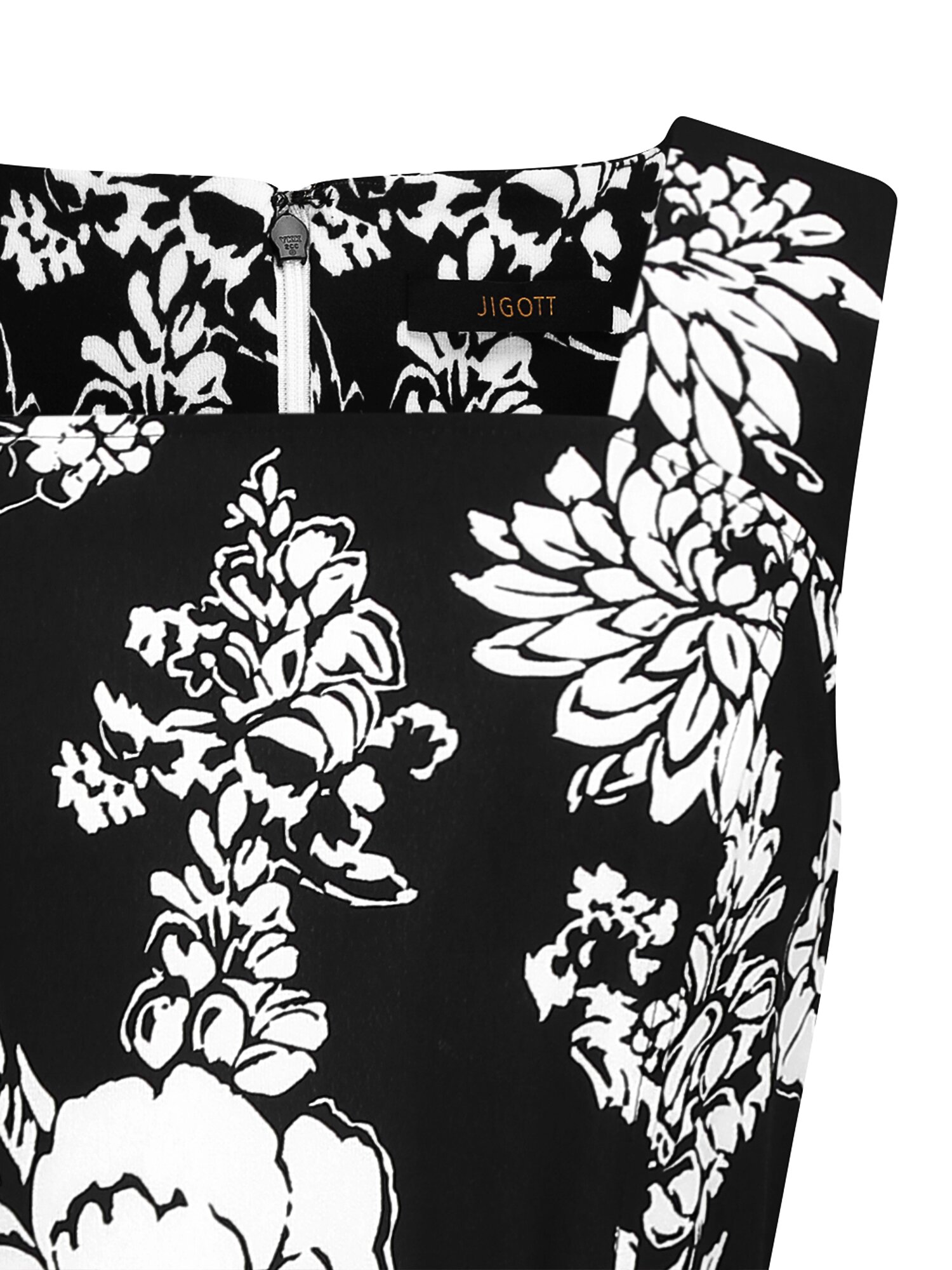 플로럴 스퀘어넥 플레어 원피스 (PRINT BLACK)