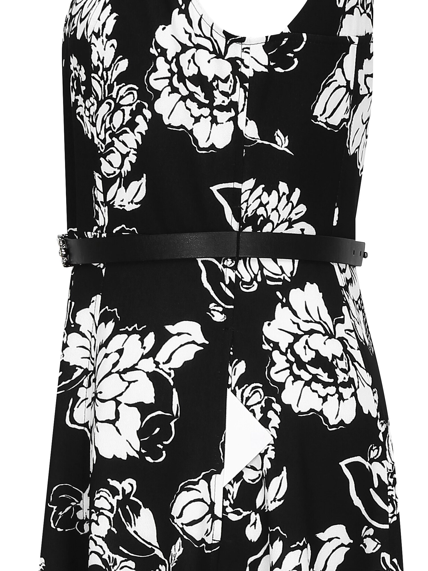 플로럴 스퀘어넥 플레어 원피스 (PRINT BLACK)