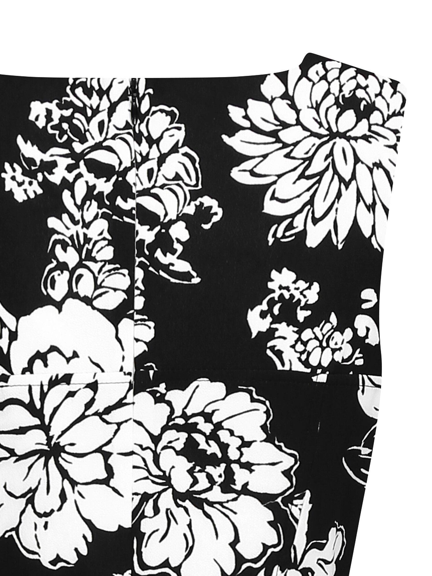 플로럴 스퀘어넥 플레어 원피스 (PRINT BLACK)