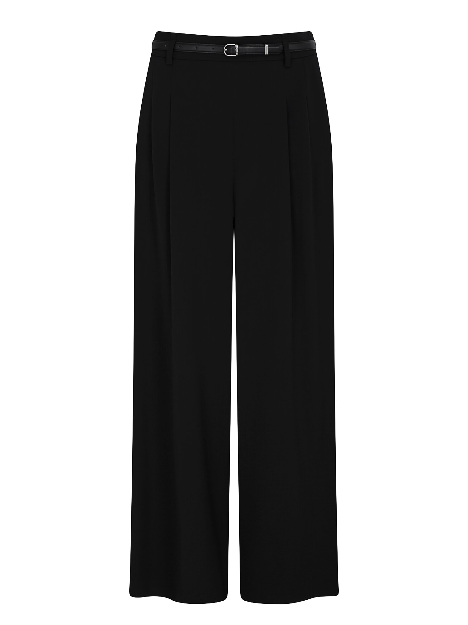벨티드 투턱 와이드 팬츠 (BLACK)