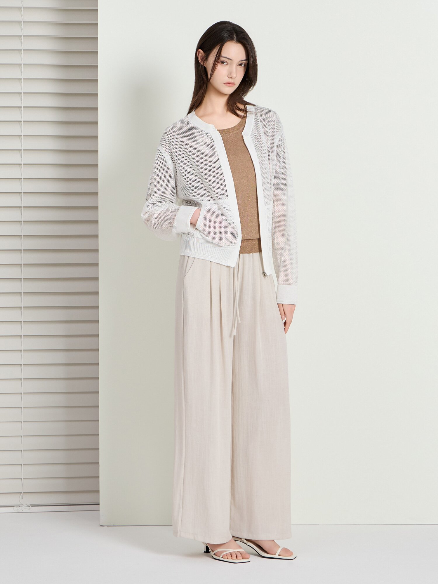 린넨 스카시 집업 가디건 (WHITE)