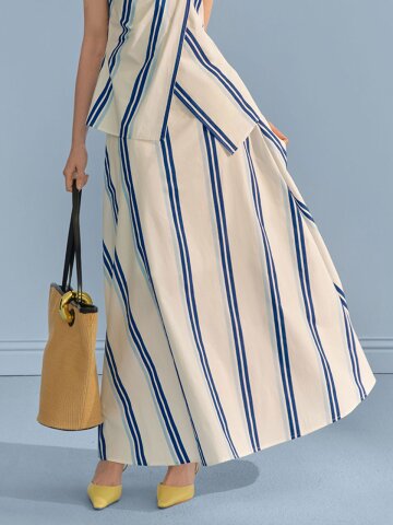 5/21 예약배송_YY_Striped slit navy skirt