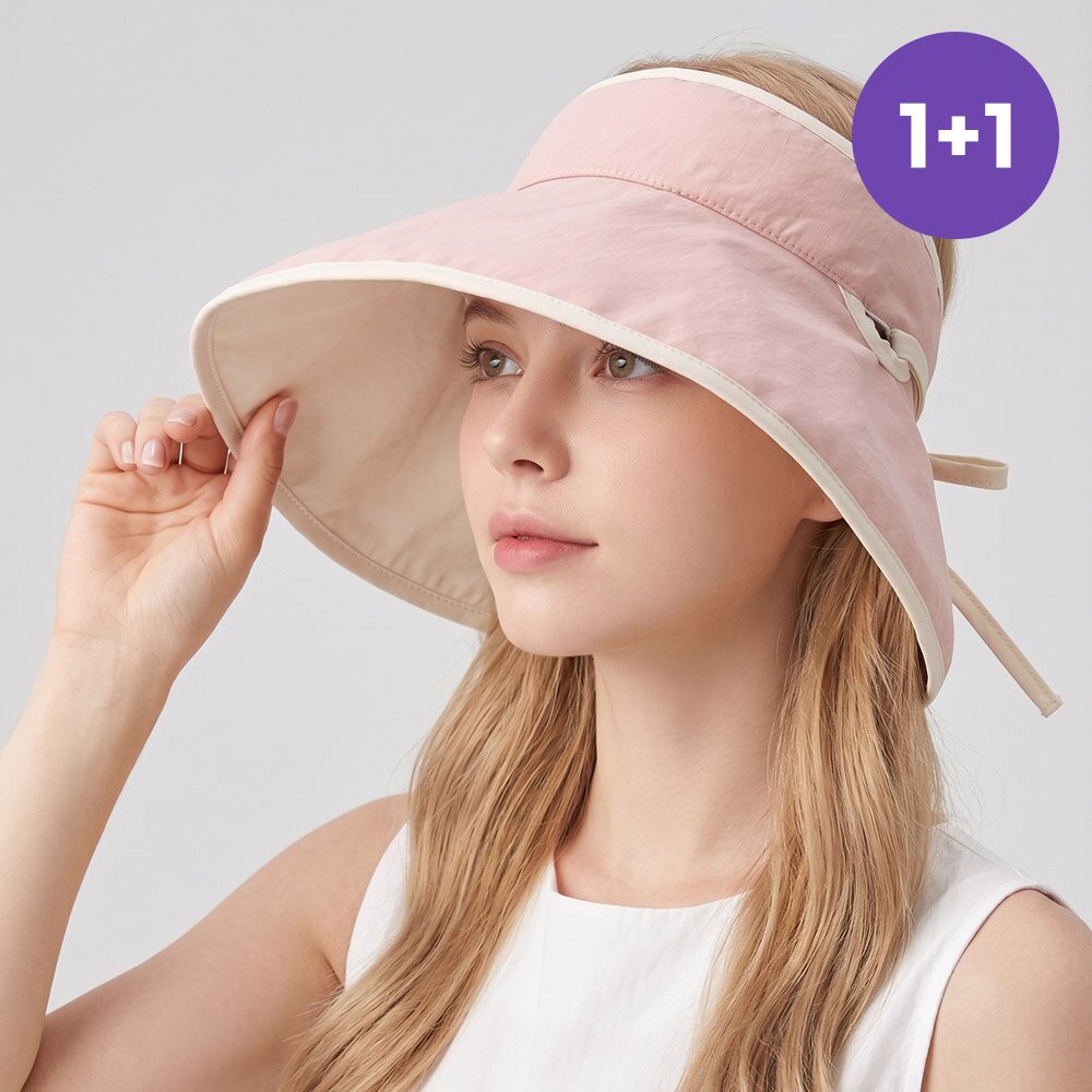 1+1 벨루인 여성 여름 와이드 챙넓은 썬캡 벨크로 턱끈 버킷햇 모자 K271