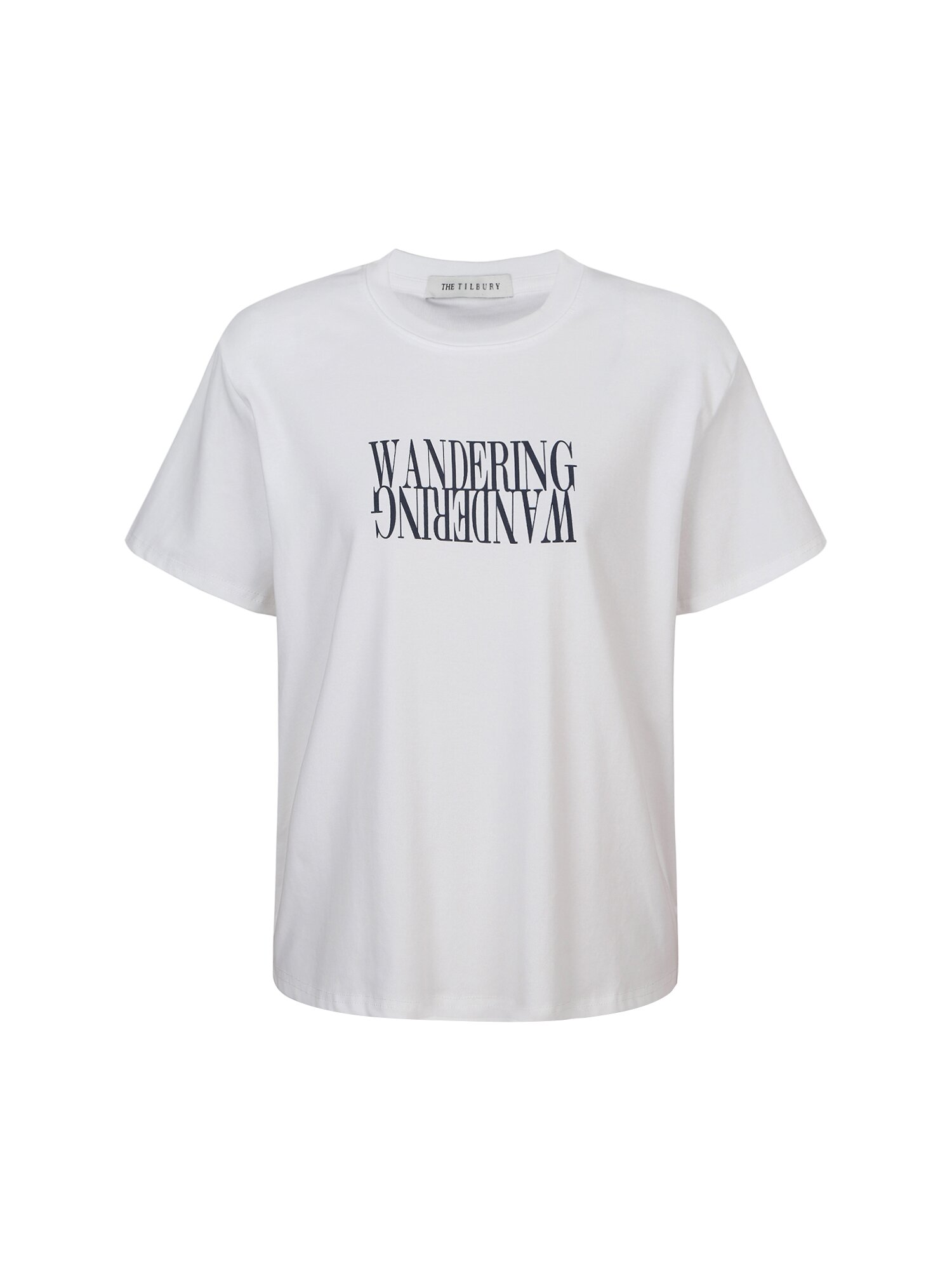 레터링 포인트 라운드넥 티셔츠 (WHITE)