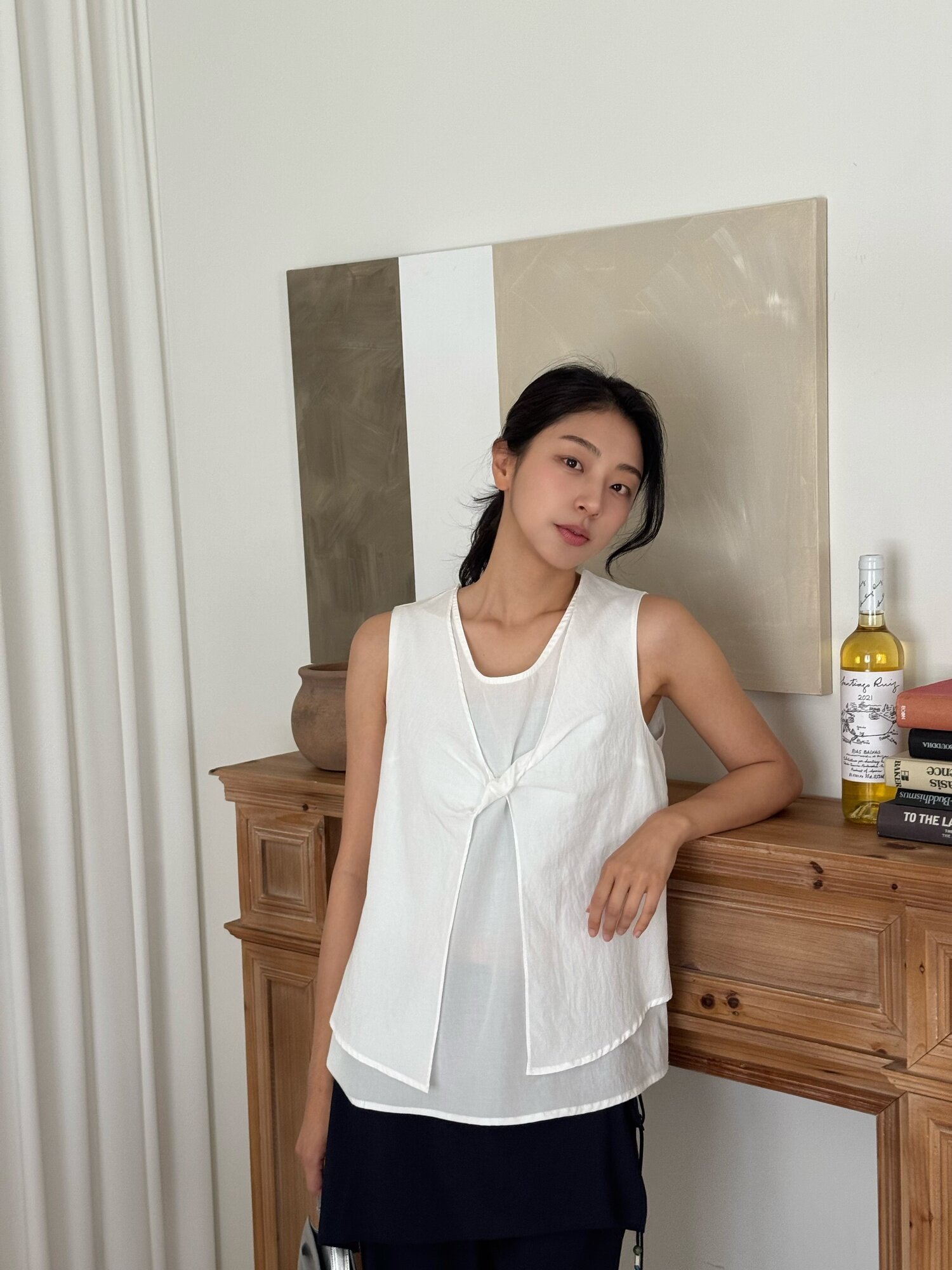 베스트 레이어드 블라우스 (WHITE)