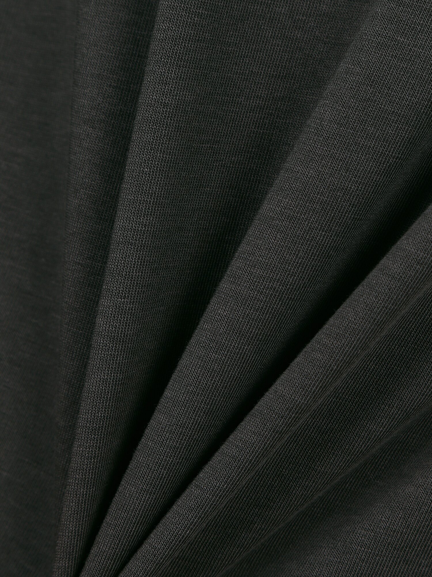 머플러 레이어드 자수 티셔츠 (DARK GREY)