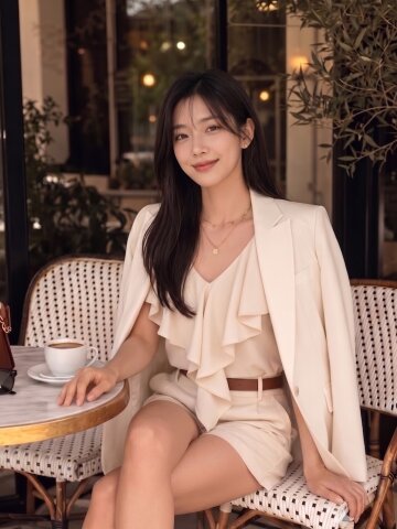 러플 드레이프 브이넥 블라우스 