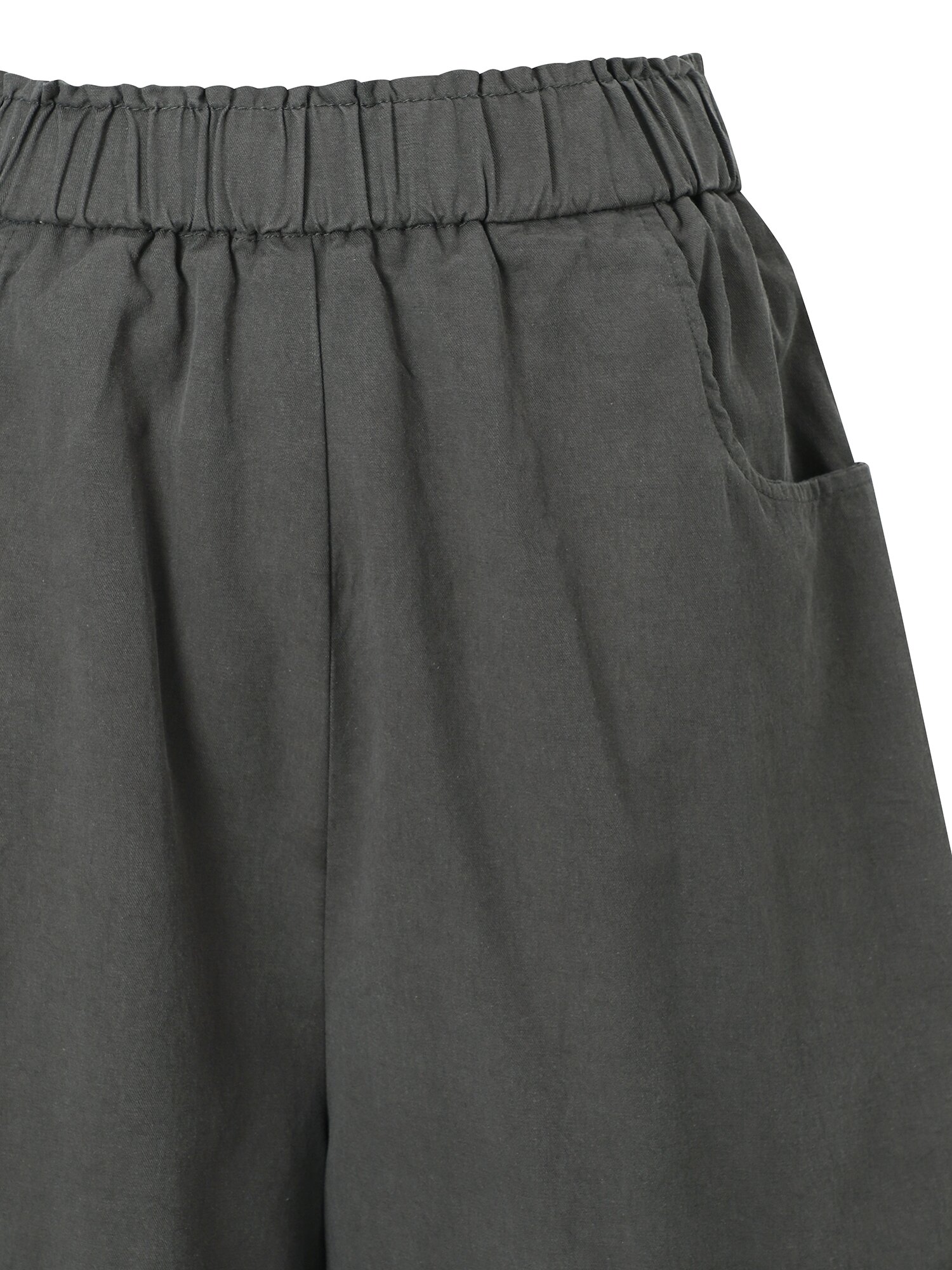 밴딩 롤업 와이드핏 숏 팬츠 (DARK GREY)