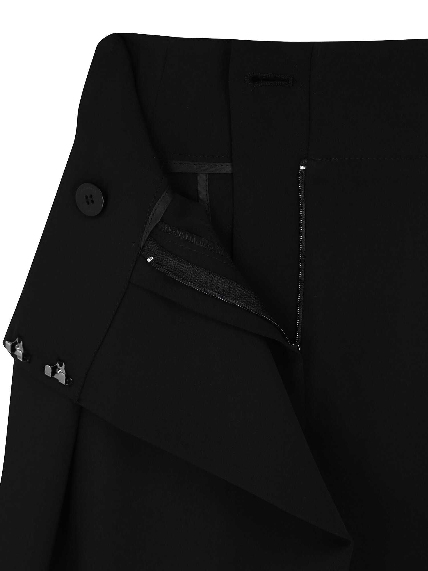 하이 웨이스트 랩 퀼로트 팬츠 (BLACK)