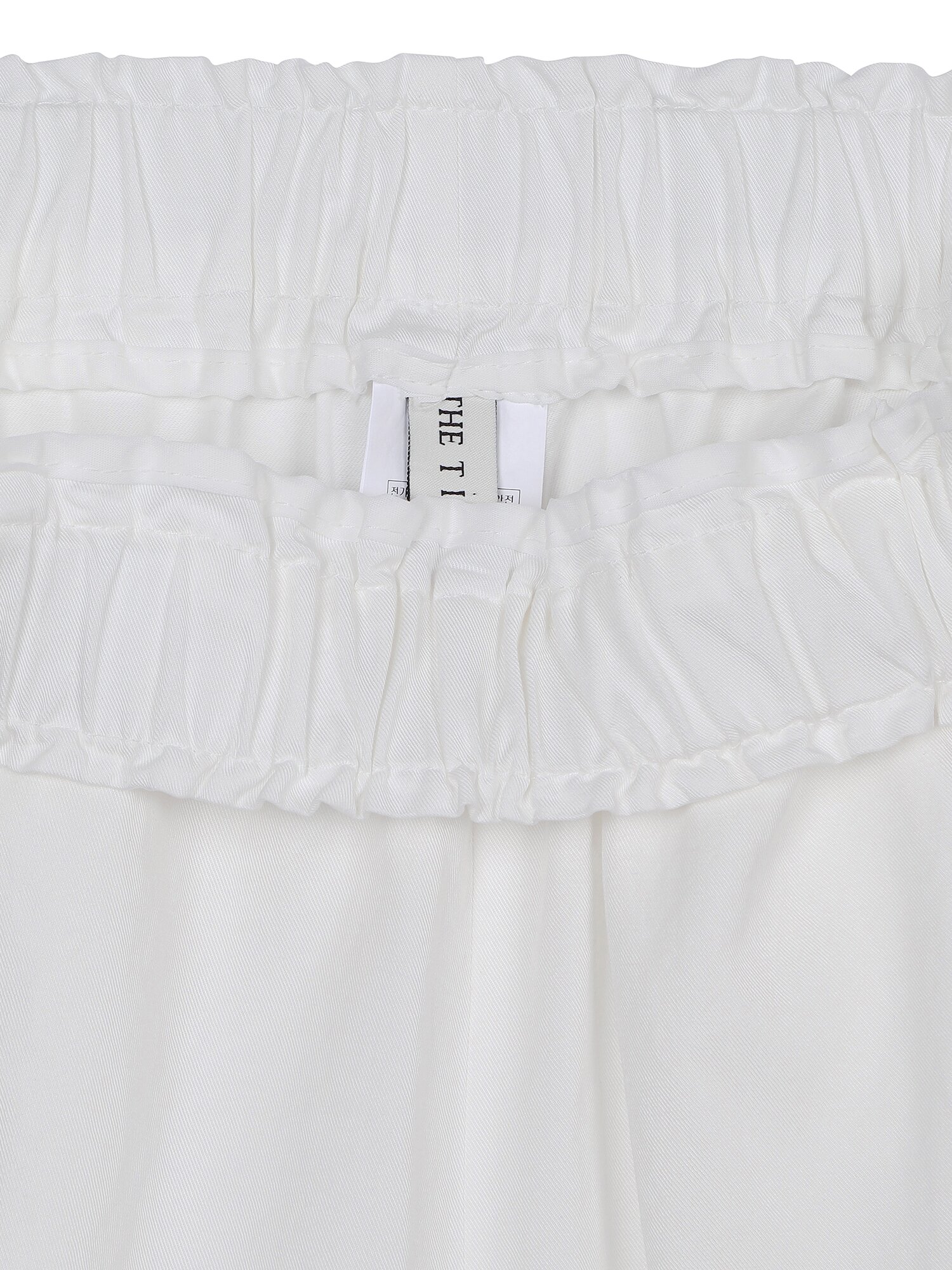 밴딩 롤업 와이드핏 숏 팬츠 (WHITE)