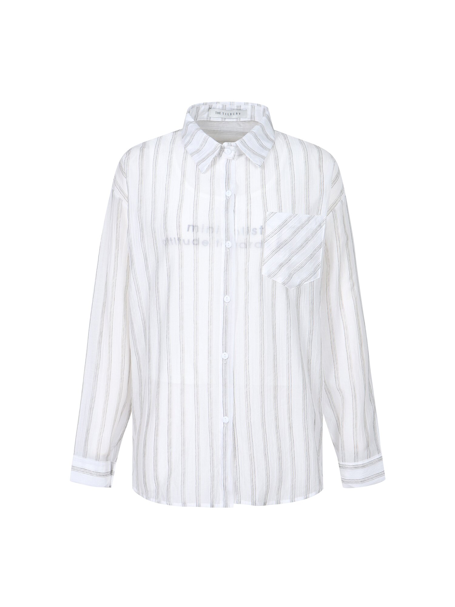 체크 레이어드 셔츠 칼라 블라우스 (WHITE)