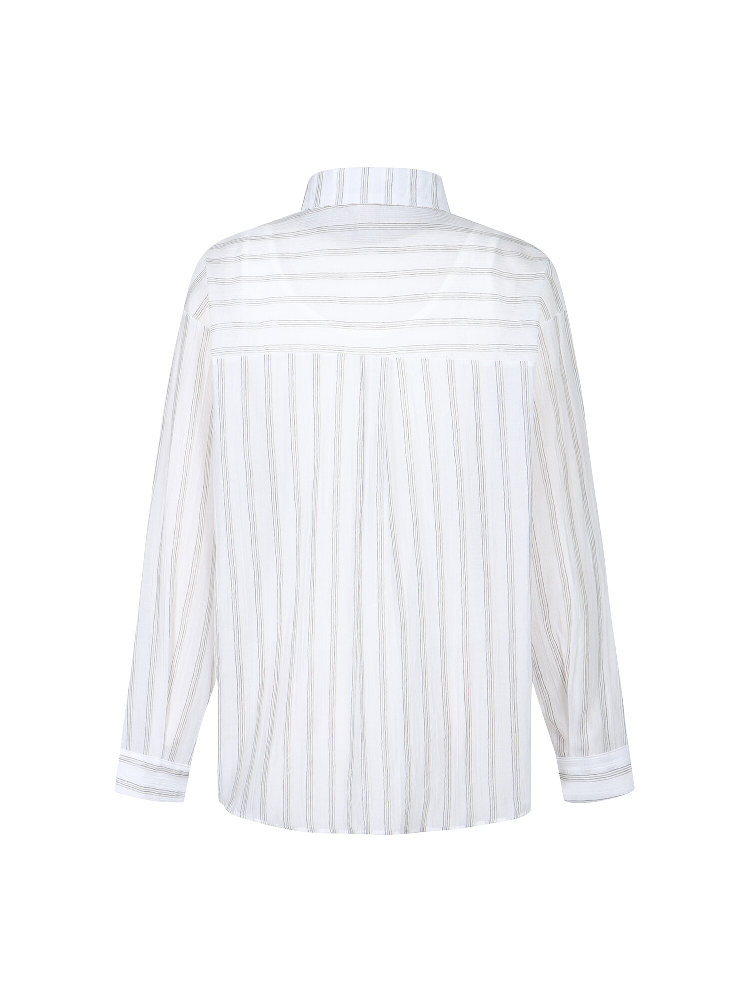 체크 레이어드 셔츠 칼라 블라우스 (WHITE)