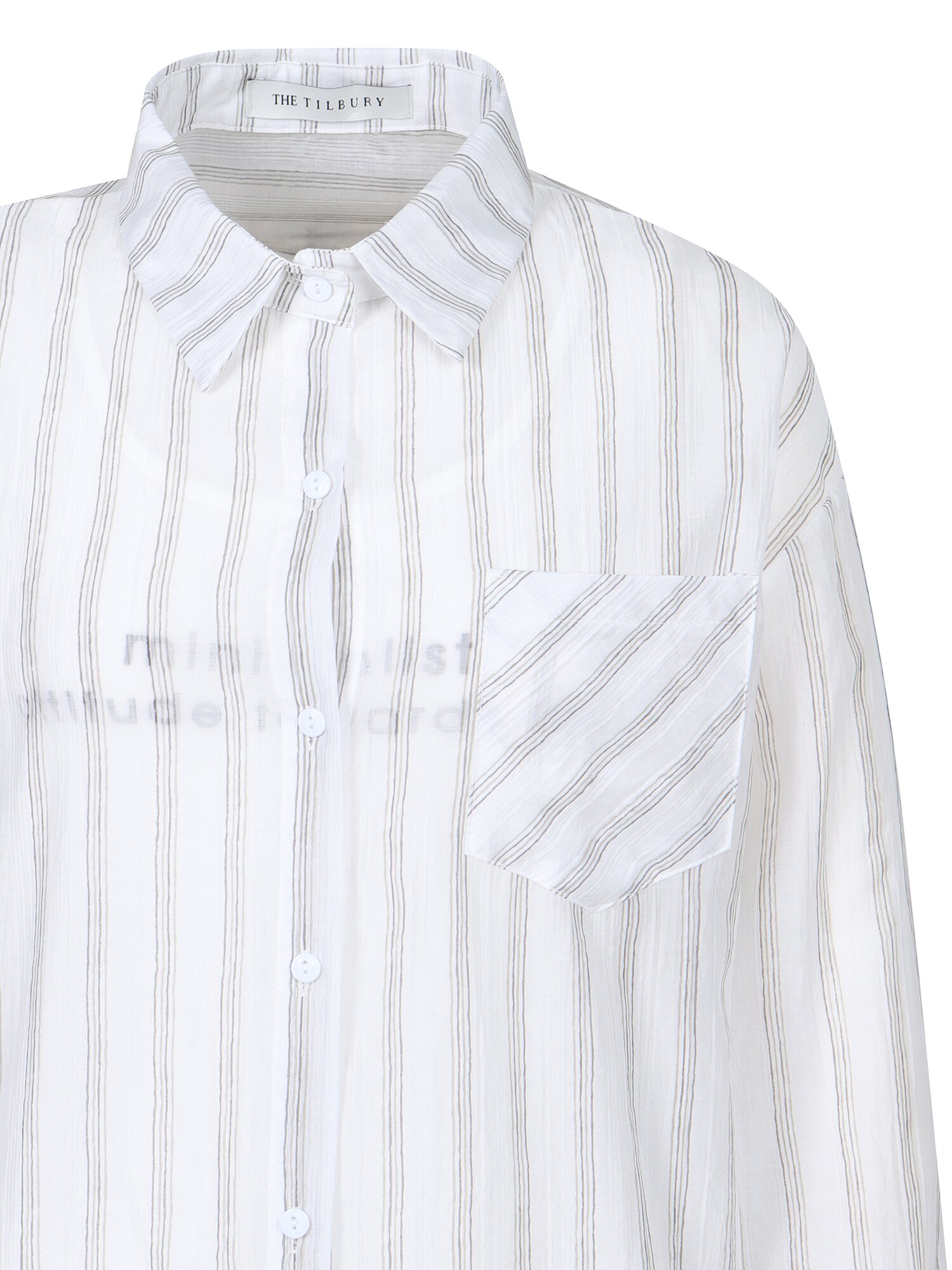 체크 레이어드 셔츠 칼라 블라우스 (WHITE)