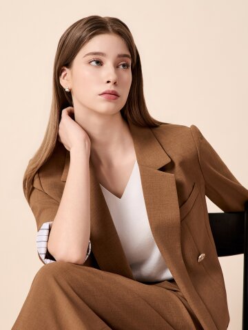 7부 슬리브 크롭 자켓 