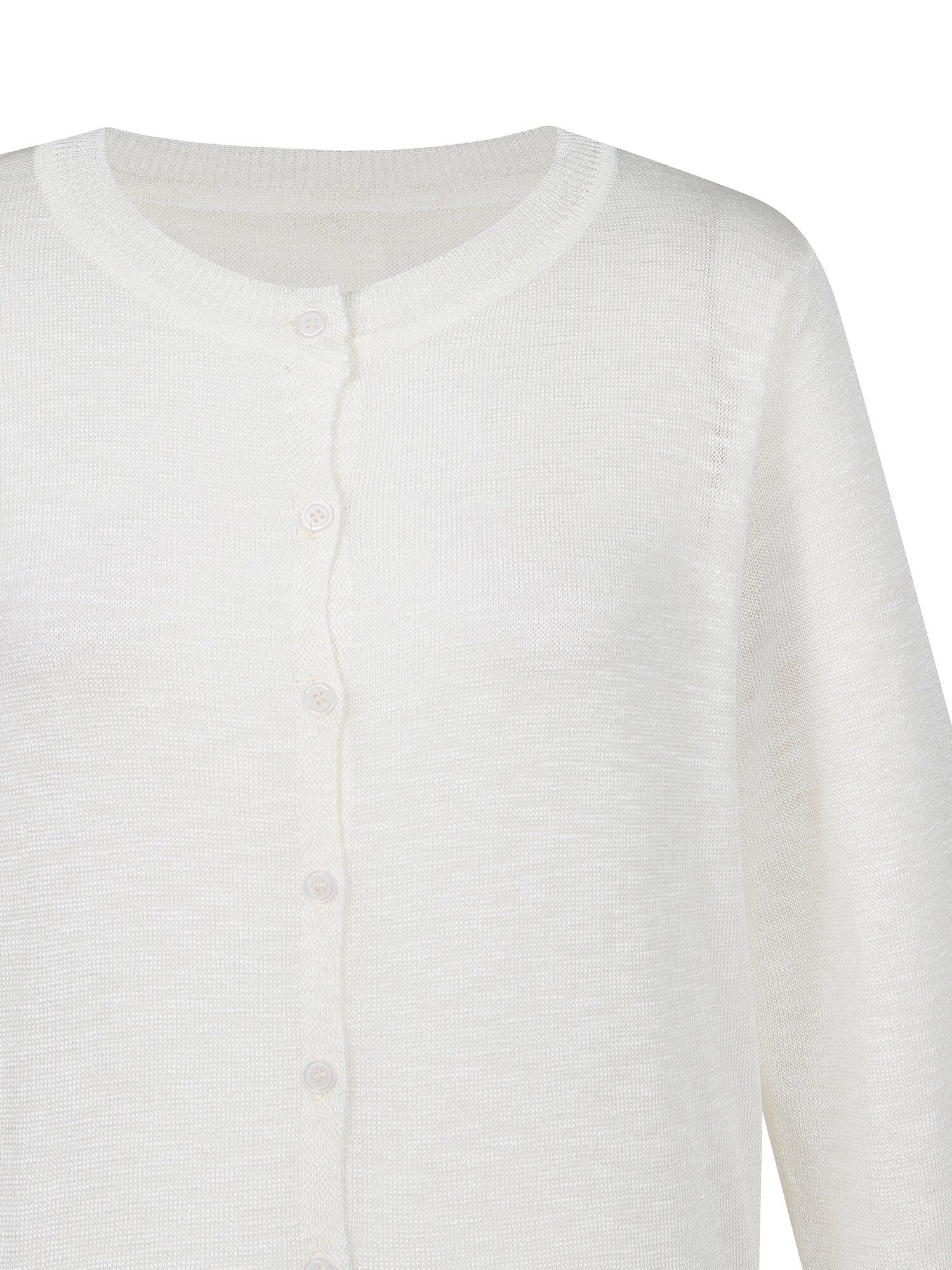레이스 배색 라운드넥 가디건 (WHITE)