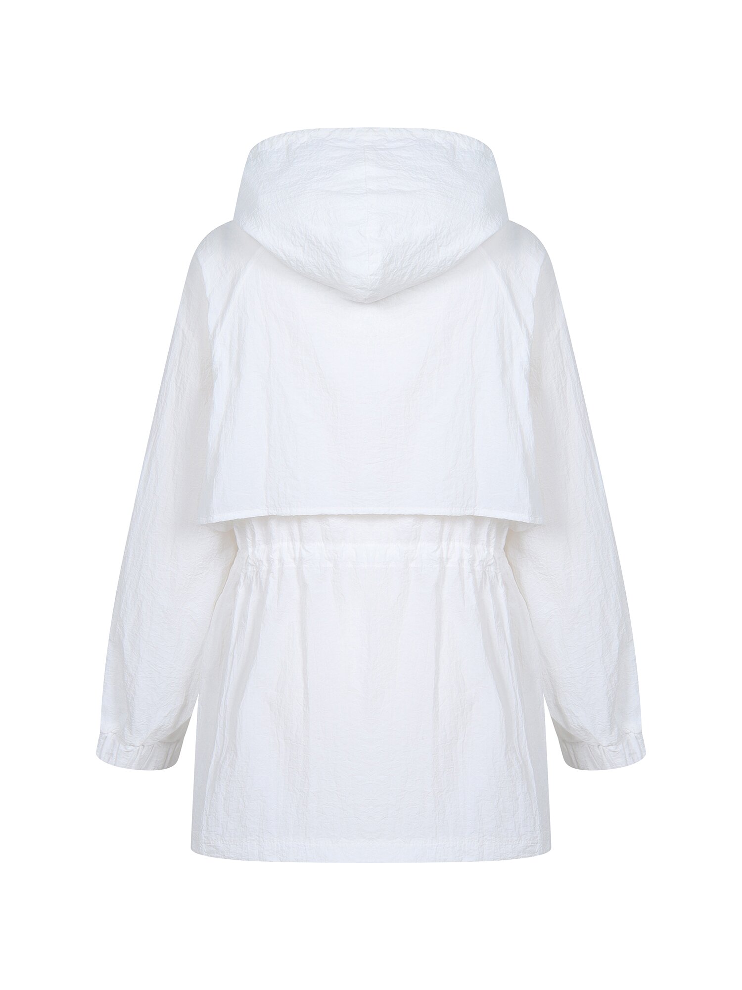 크링클 후드 래글런 집업 점퍼 (WHITE)