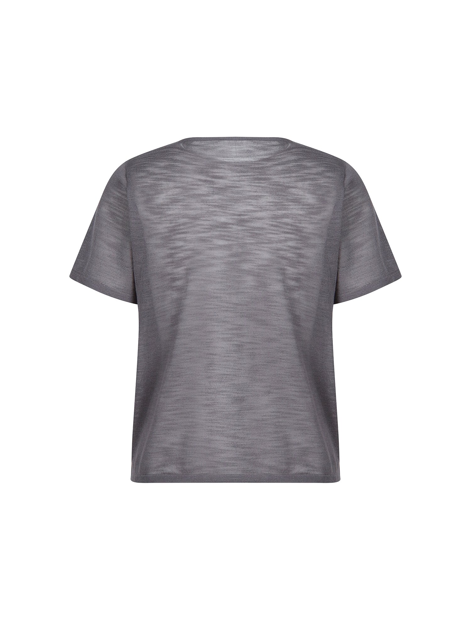 라운드넥 레이어드 셔링 니트 (DARK GREY)