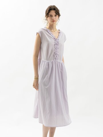 WD_Lavender frill long dress