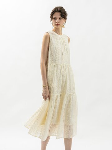 WD_Pure mood lace ribbon dress_IVORY