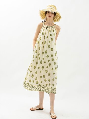 WD_Leaf garden resort dress_2color