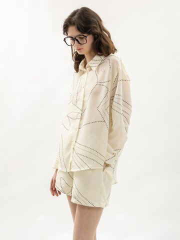 WD_Pattern shirt and pants set_IVORY