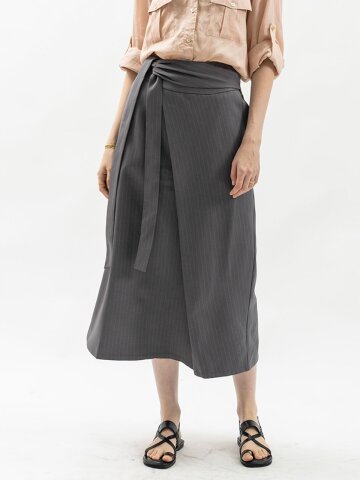 WD_Stripe wrap midi skirt_2color