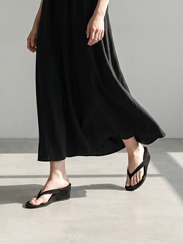 EO2623 Suede Wedge Flip-Flops(2color)