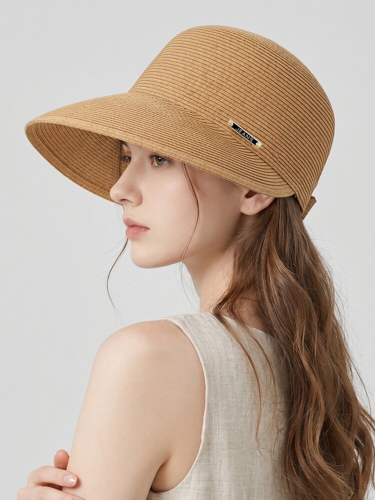 라비나 여름 챙넓은 지사 라탄 라피아 밀짚 벨크로 볼캡 모자