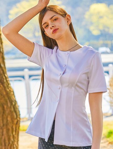 빈티지 슬림핏 클래식 반팔 미디 셔츠 [화이트] 600