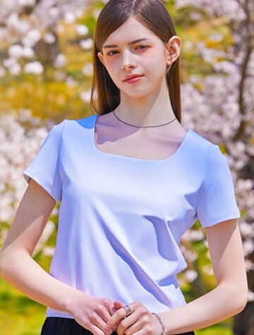 슬림핏 비침제로 라운드넥 텐션 무지 반팔티 (3color)