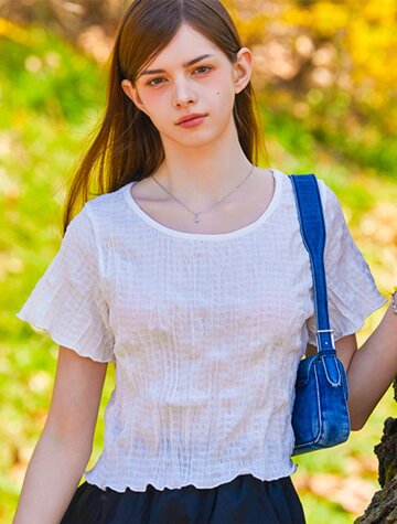 여름 쿨링 마몽 크롭 라운드넥 무지 반팔티 (2color) 1141R
