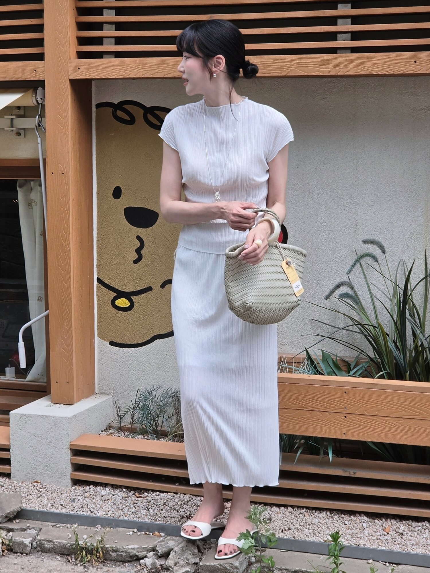 플리츠 롱 스커트 - 화이트 /  Pleated Long Skirt - White