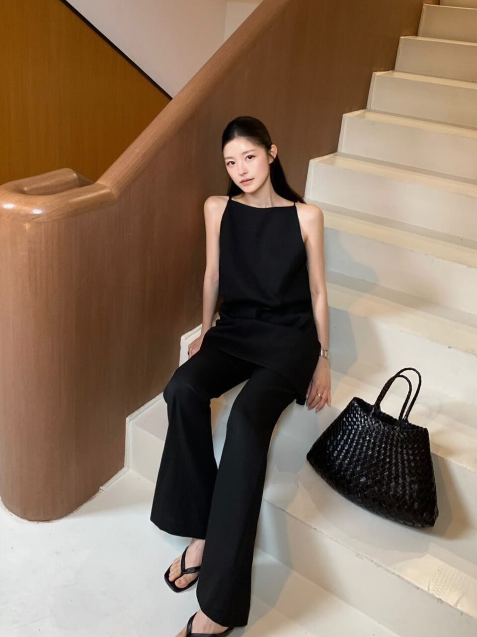 테일러드 부츠컷 슬랙스 - 블랙 / Tailored Bootcut Slacks - Black