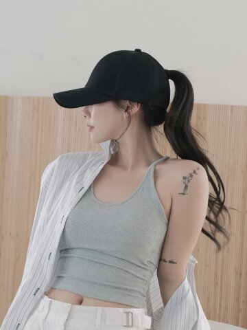 얼굴소멸 포니테일 러닝 볼캡 매쉬 모자