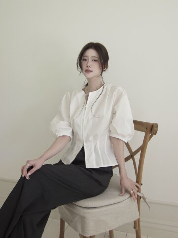 [지구,투플리 PICK] 백 스모킹 투웨이 집업 블라우스 