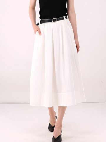 Barrel Volume Skirt _Ivory