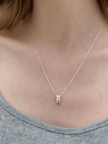 [925 silver] Melting Ring Necklace