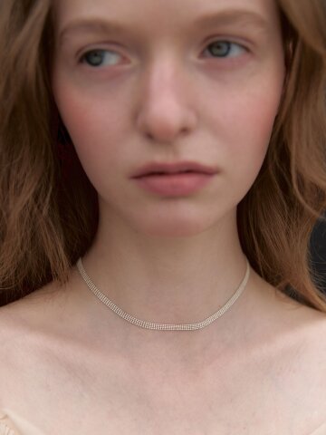 [925 silver] Ball Band Chain Necklace