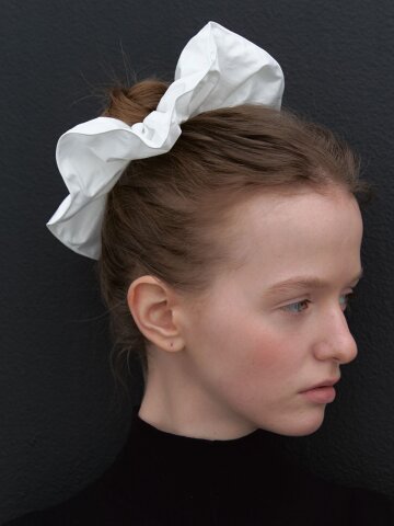 Silky Drape Scrunchie (solid white)