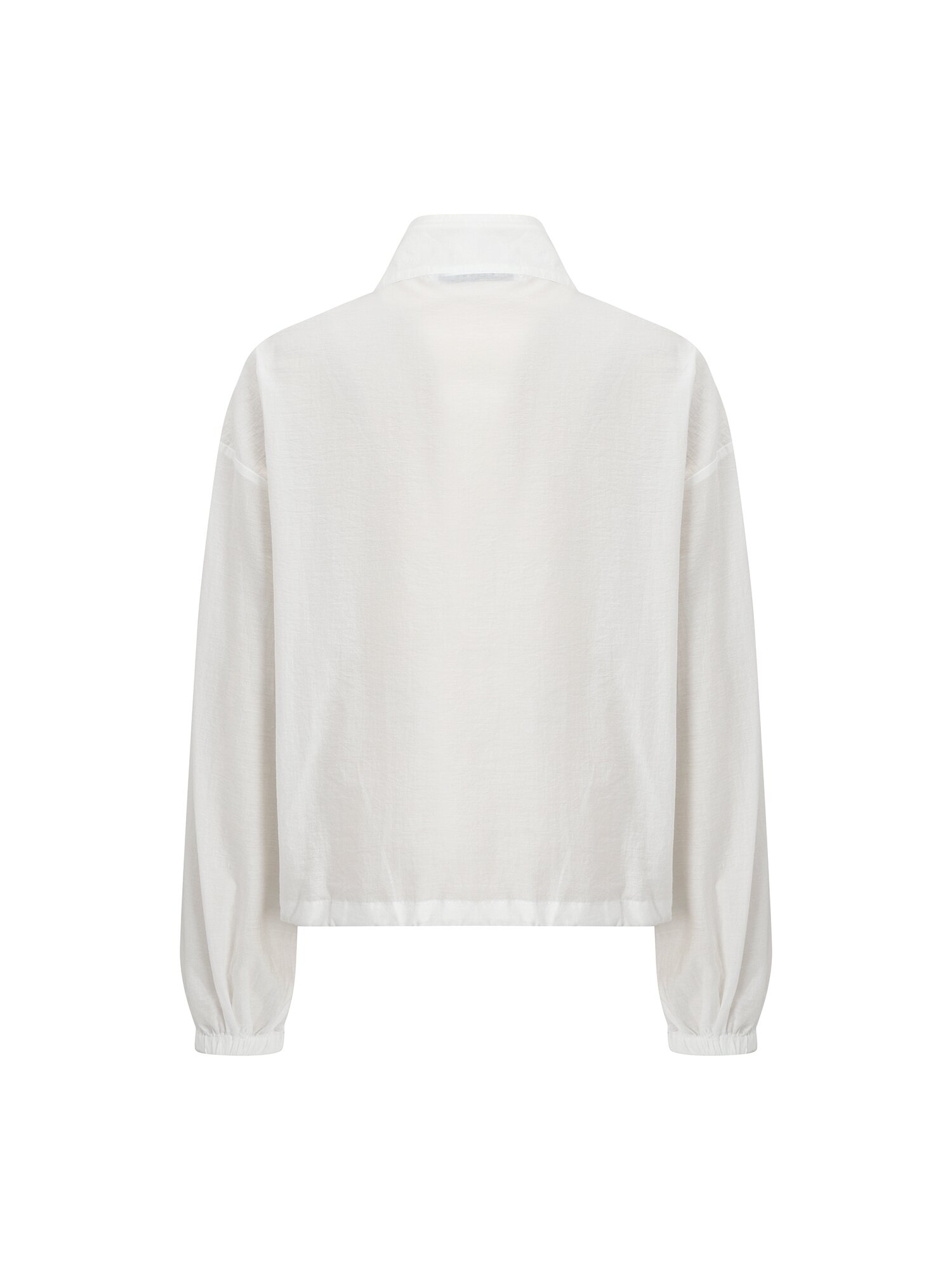 코튼 블렌드 하이넥 집업 점퍼 (WHITE)