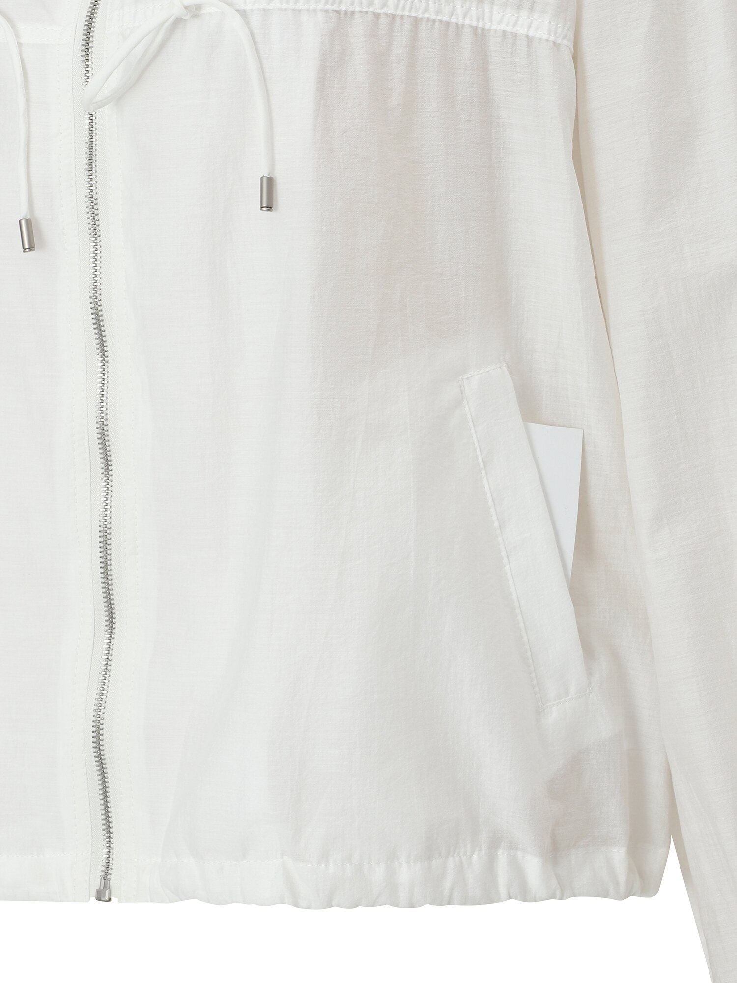 코튼 블렌드 하이넥 집업 점퍼 (WHITE)