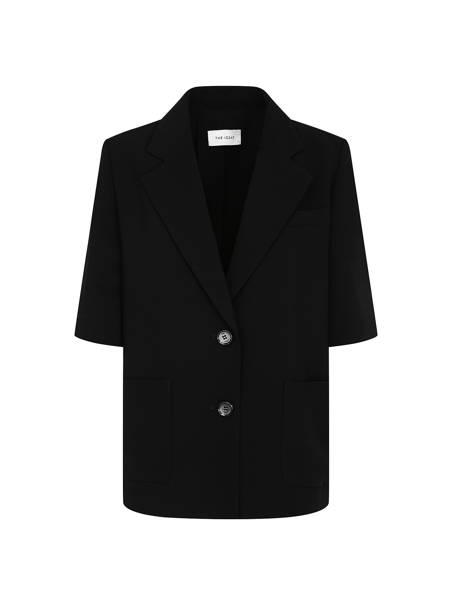 포켓 하프 슬리브 투버튼 재킷 (BLACK)