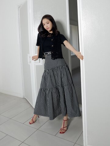 린넨 크로셰 칼라 크롭 가디건 