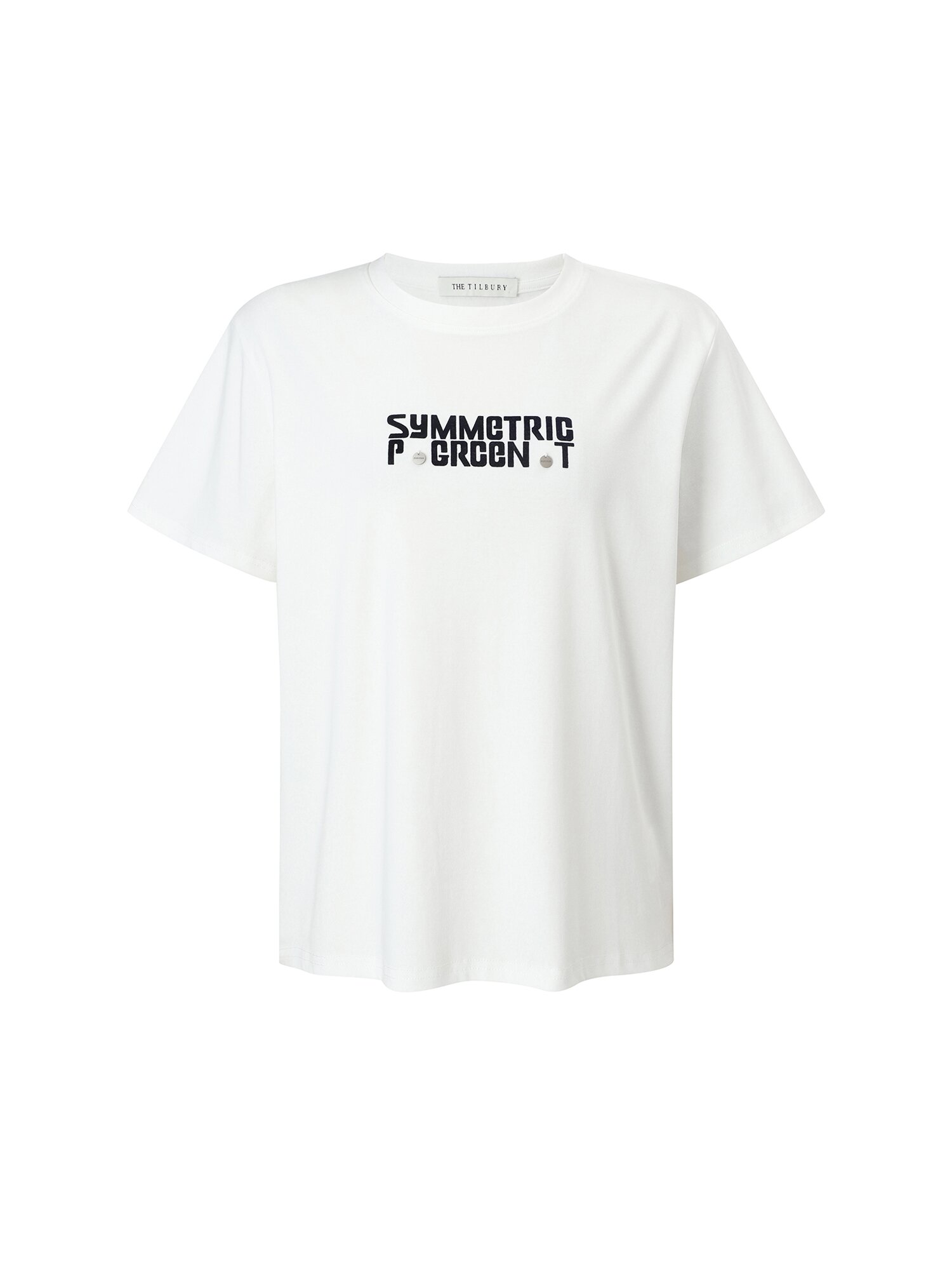 스판 블렌드 텍스처 프린팅 티셔츠 (WHITE)