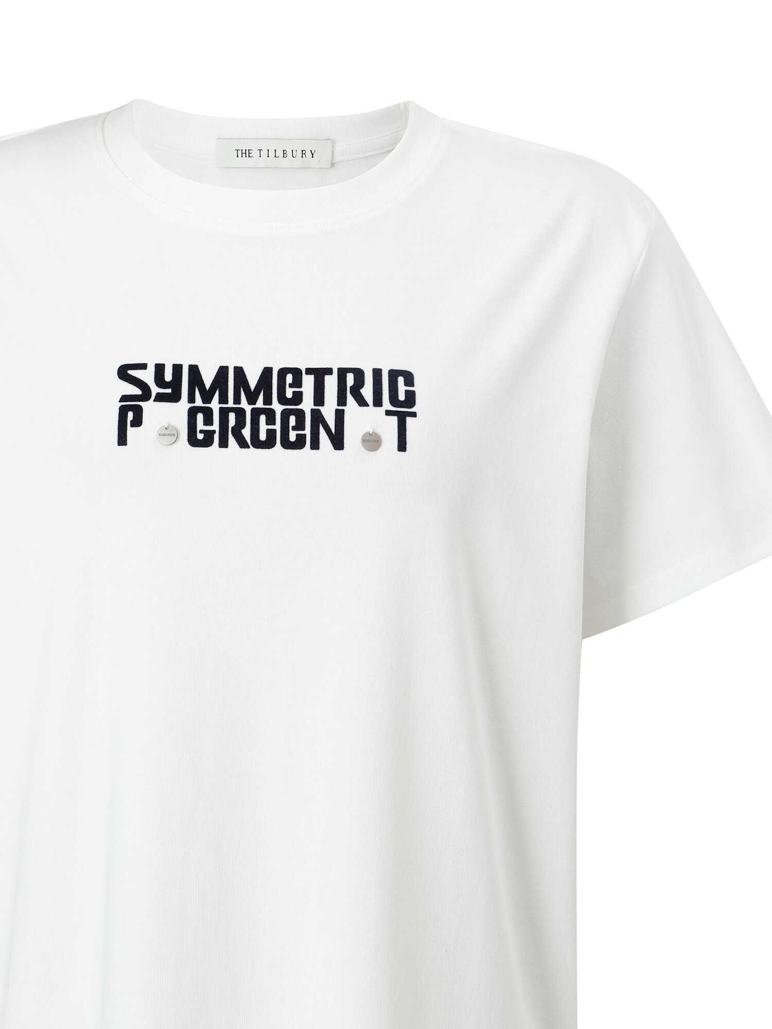 스판 블렌드 텍스처 프린팅 티셔츠 (WHITE)