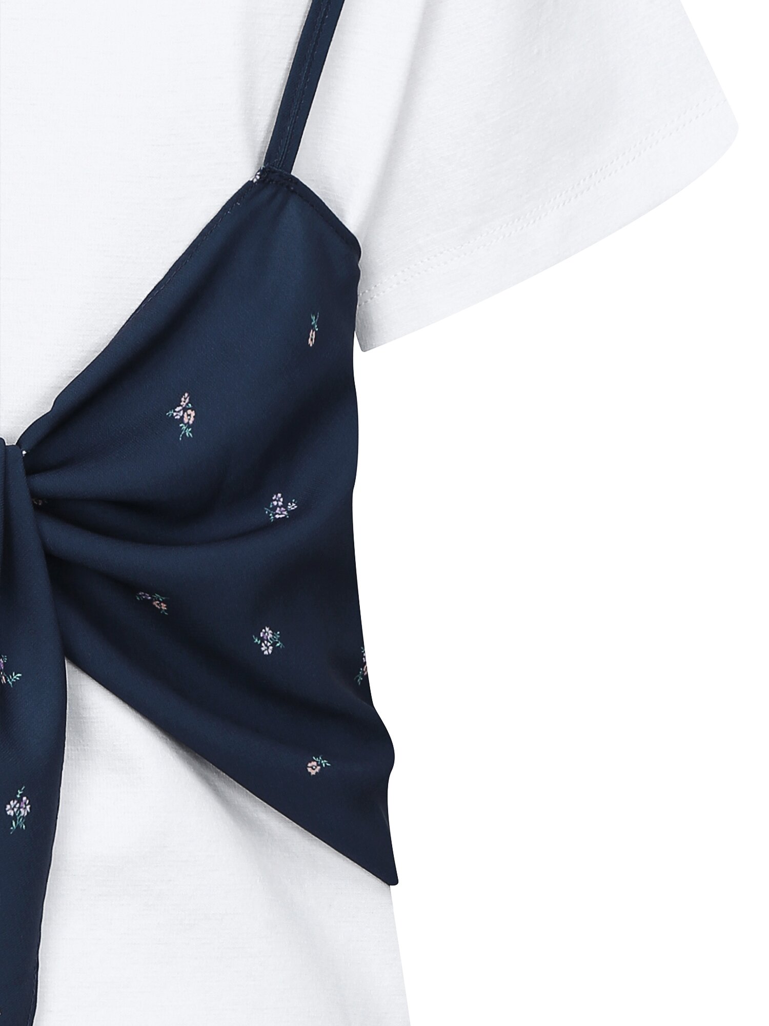 플로럴 뷔스티에 레이어 티셔츠 (PRINT NAVY)
