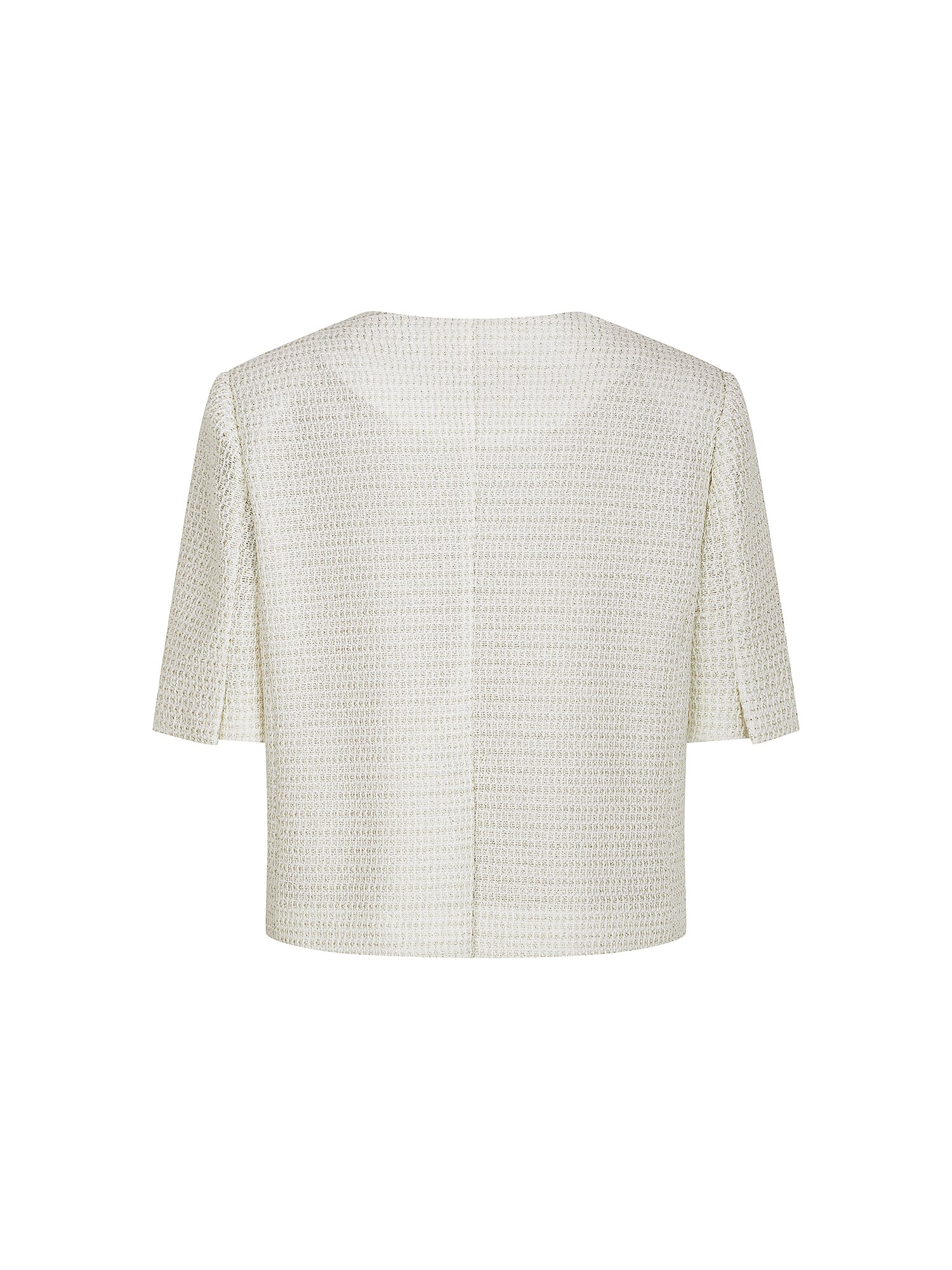 트위드 라운드넥 크롭 재킷 (WHITE)