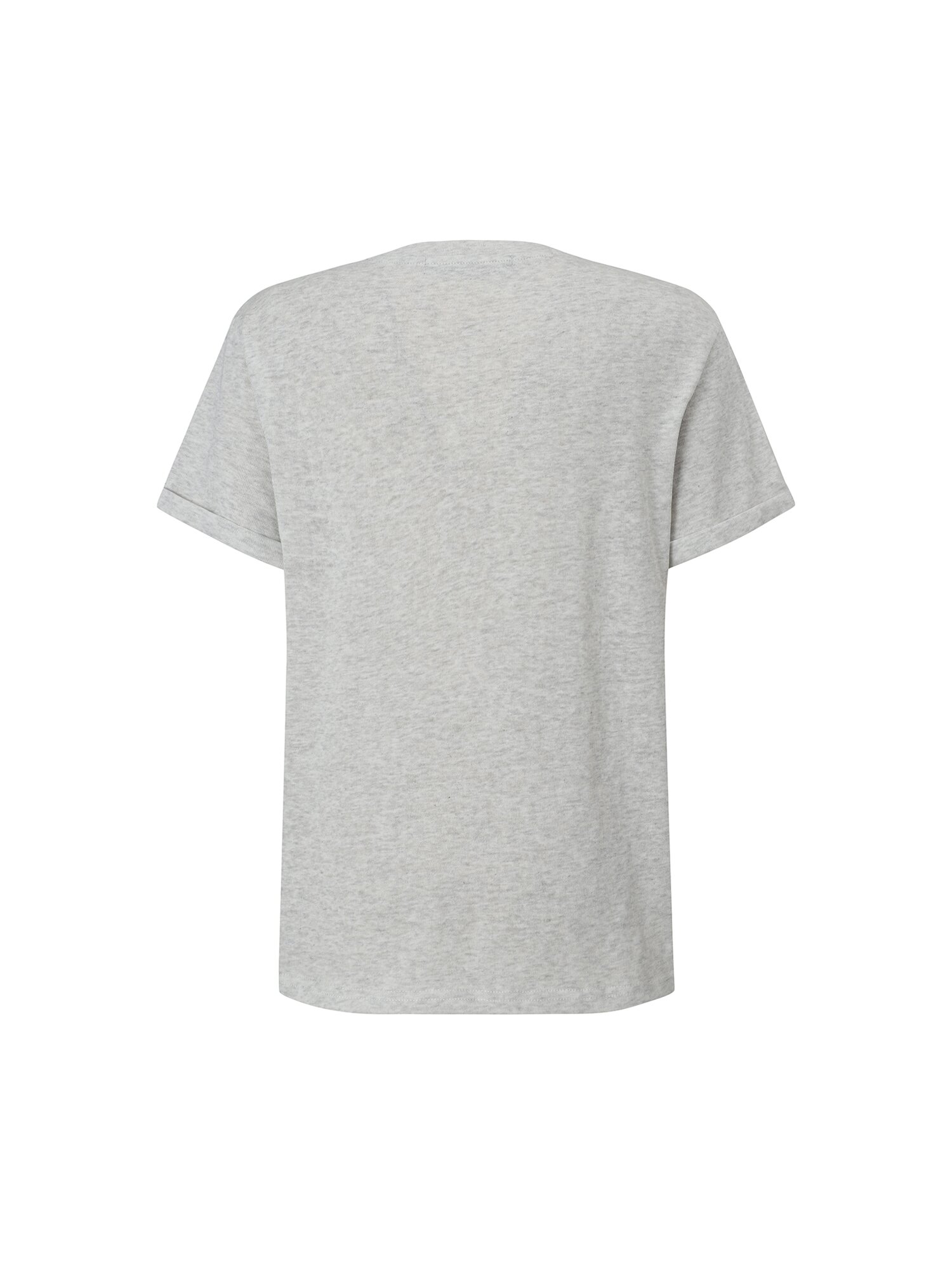 린넨 블렌드 큐빅 레터링 티셔츠 (GREY)