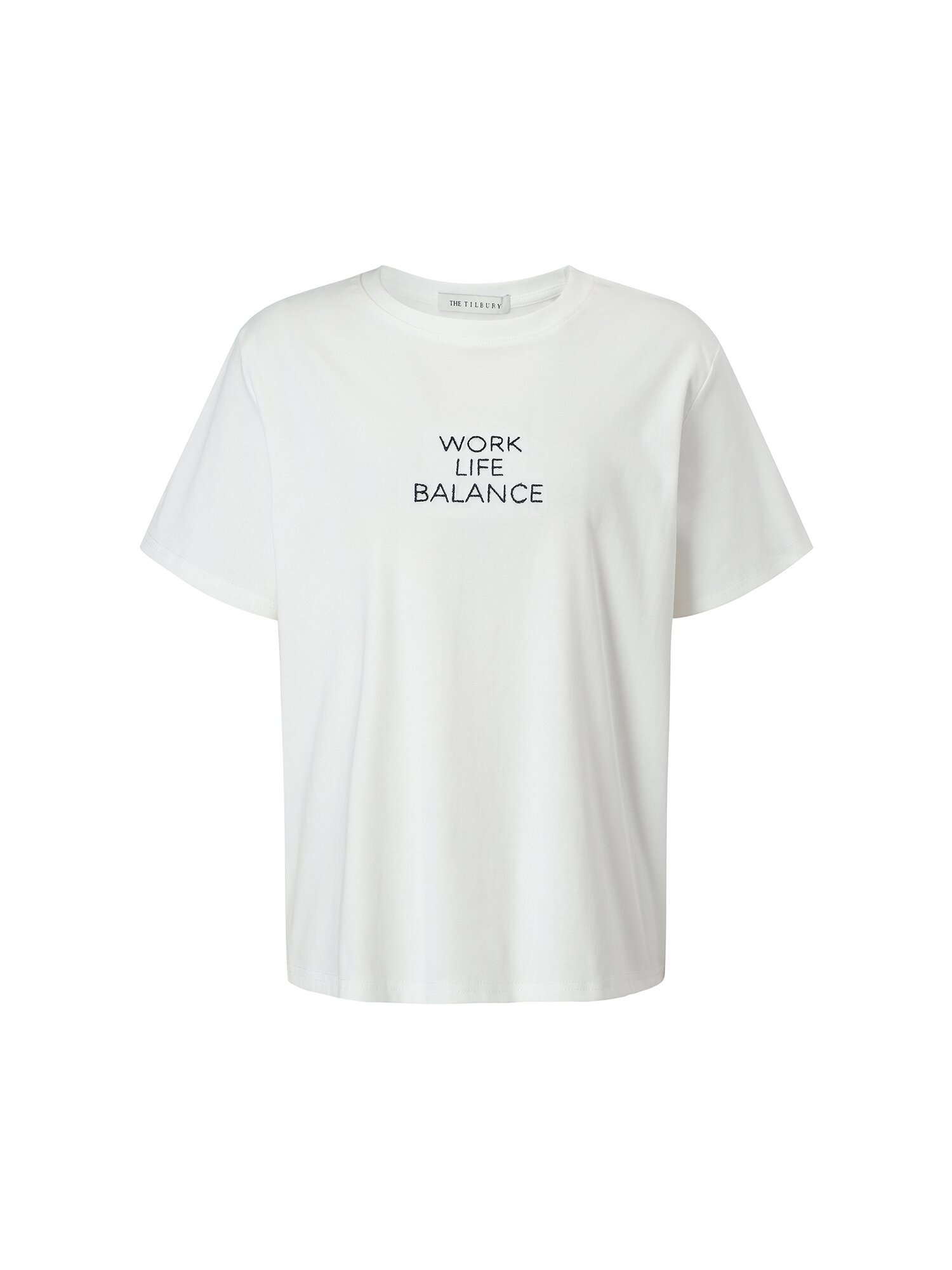 스판 블렌드 레터링 티셔츠 (WHITE)