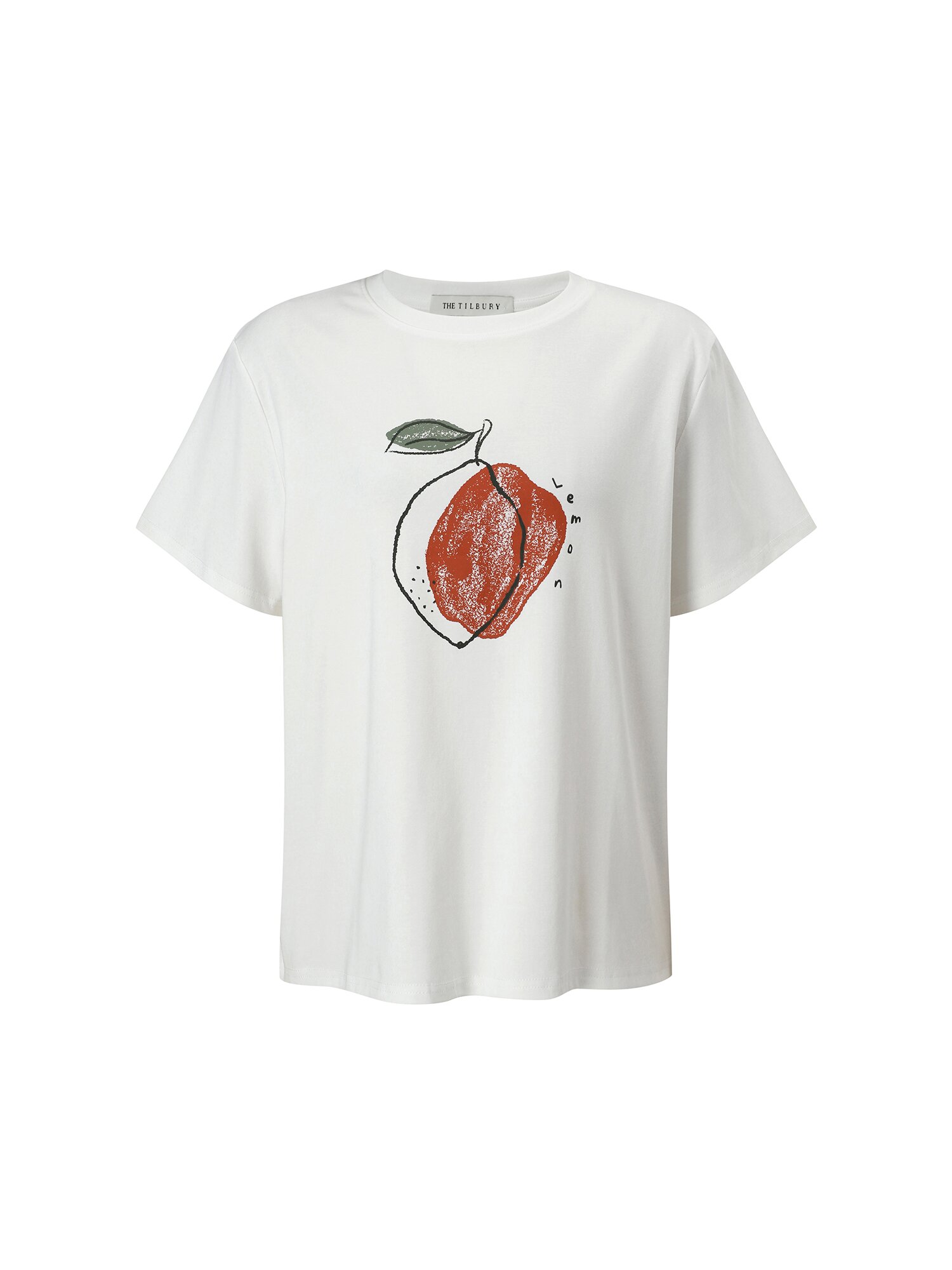 스판 블렌드 아트워크 라운드넥 티셔츠 (WHITE)